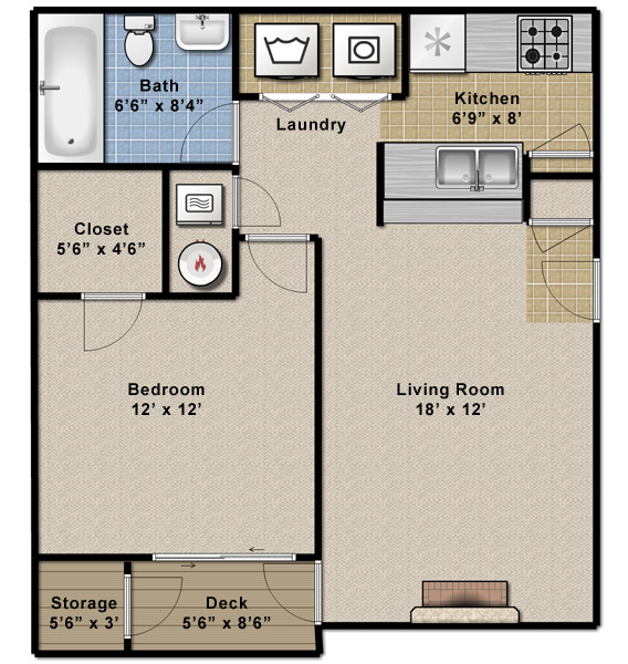 One Bedroom/One Bath