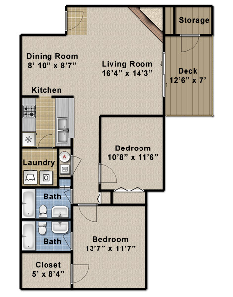 Two Bedroom/Two Bath