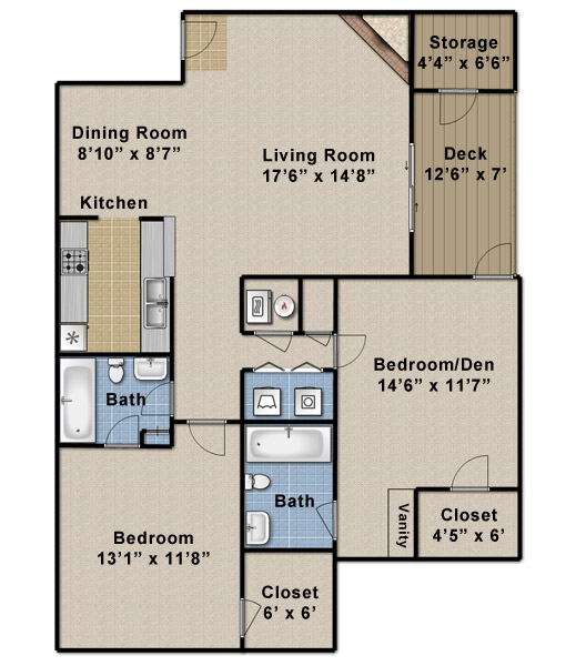 Two Bedroom/Two Bath