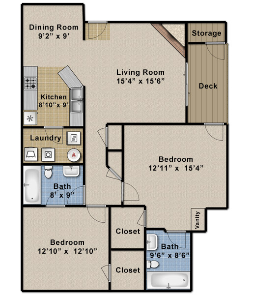 Two Bedroom/Two Bath